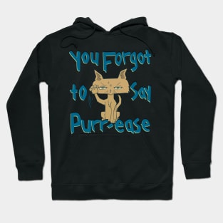 You Forgot To Say Purr-ease, Funny Mad Cat Hoodie